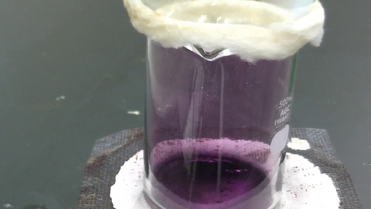 実験動画　ヨウ素の昇華