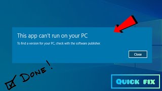 how to fix this app can't run on your pc //windows 10