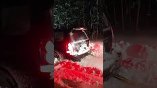 K5 Blazer resues Subaru from deep snow