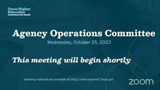 Agency Operations Committee (AOC) Meeting 10/25/2023
