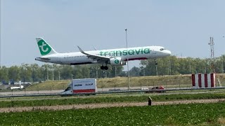 Airbus A321-252Nx Transavia Girona To Amsterdam Landing Schiphol Airport Plane Spotting Phyhb