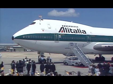 Alitalia Boeing 747 243b Shepherd One Arrival Miami 1987