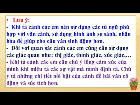Tiếng Việt - Ôn tập về văn tả cảnh