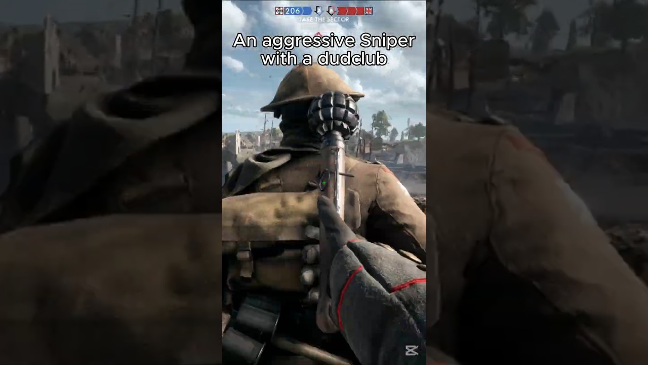 A scout with a dud club securing flags 