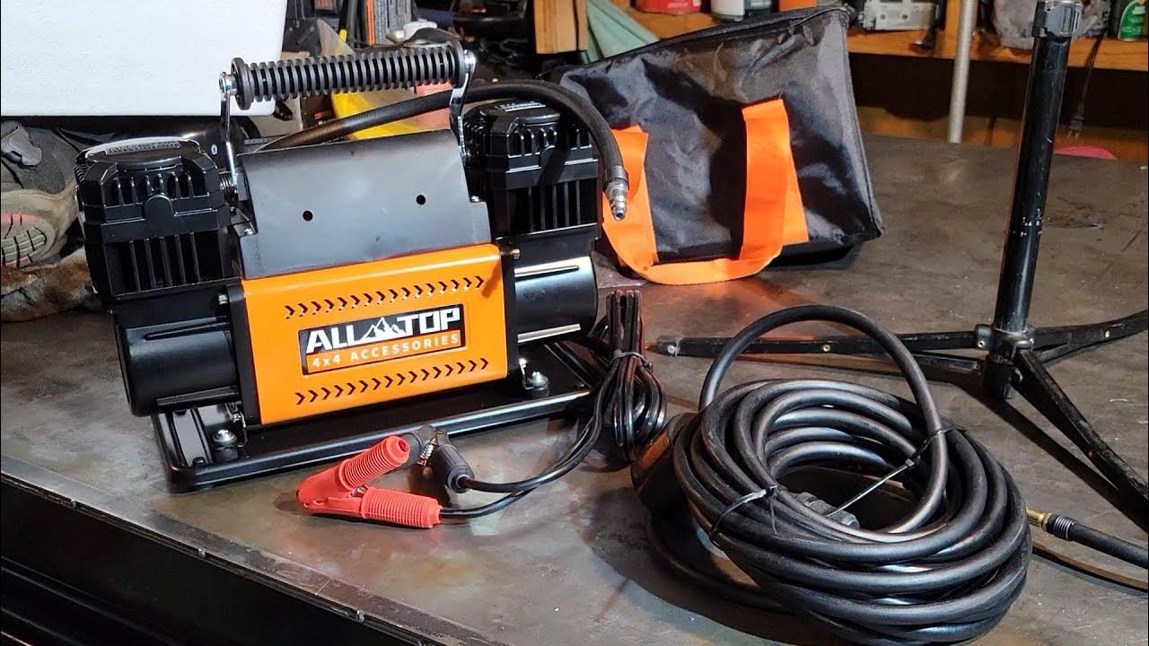 ALLTOP Air Compressor Kit, Dual Cylinder 12V Portable Inflator YouTube