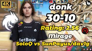 🔥donk (29-8) SoloQ vsSunPayus/dav1g (Mirage) | Feb 27, 2026 #cs2 #donk #pov