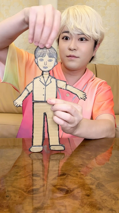 PLAY WITH A CARDBOARD PUPPET！#asmr