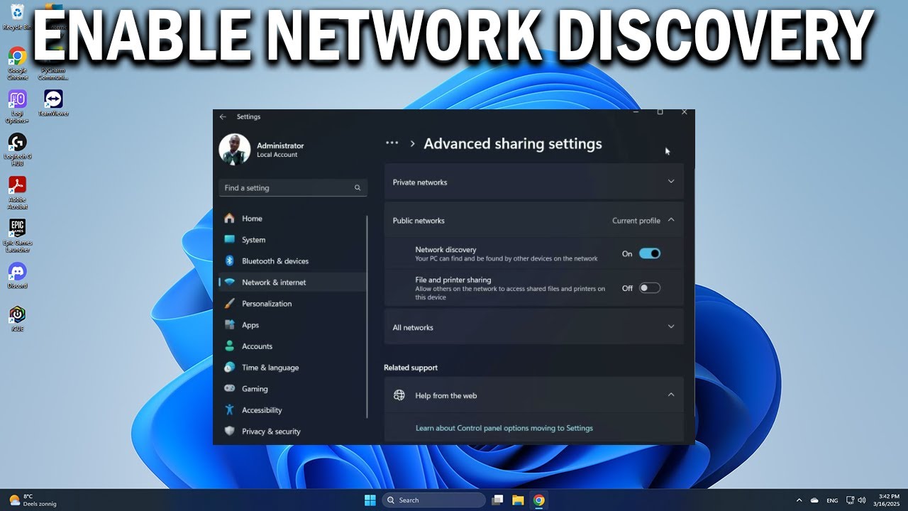 How To Turn On Network Discovery In Windows 11 - Easy Fix - YouTube