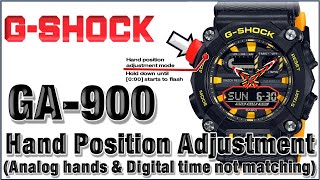 GA-900 G-Shock Module 5637 Hands Home Position Adjustment (Hands & Digital time not matching) Demo