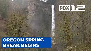 Families kicking off a warm spring break in and out of Portland