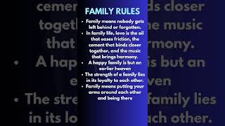 Family Rules #family #quotes #trending #video #life #rules #ytshorts #yt #explore #fyp #fy #viral