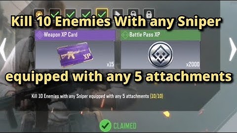 Kill 10 Enemies with any Sniper equipped with any 5 attachments Call Of Duty Mobile Complete Task