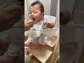 コップで飲む練習!なかなかいい感じ! #baby #赤ちゃん #shorts #離乳食
