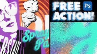 Insane Stenciled Spray Paint in Photoshop - FREE ACTION!