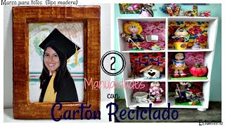 MANUALIDADES CON CARTÓN / Marco para fotos tipo madera / Colab. Fomi hecho arte // Varianidades :D