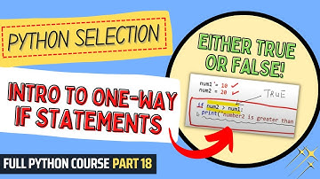 Intro to One-Way If Statements | Python Course for Beginners & Students | Full Python Course Part 18