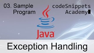Java Exception Handling 03. Sample Program without exception handling