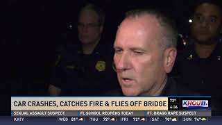 Car chase ends in fiery, deadly crash in NE Houston