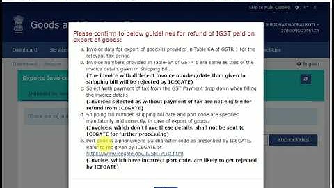 Table 6A Export of goods and services in GSTR 1- Export with and without payment of IGST - Refund