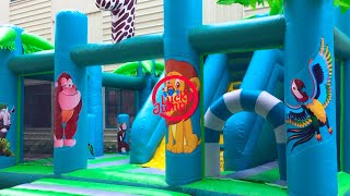 Safari Themed Bounce House with Animal Characters screenshot 2