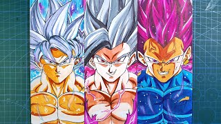 How to Draw [ Goku Ultra instinct, Gohan beast And Vegeta Ultra Ego] Dragonball