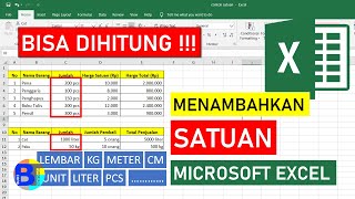 Cara Menambahkan Satuan di Excel agar Bisa Dihitung || Belajar Excel