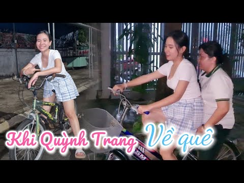 Video Khi QUỲNH TRANG về quê | Buổi tối đạp xe cùng các bé... - youtube