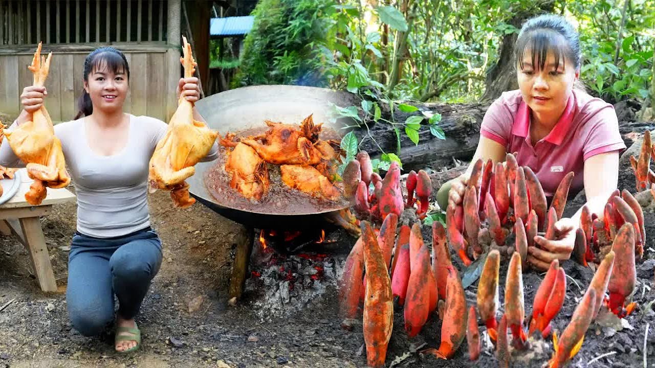 極品美女寶兒荒野尋找頂級野物，直接賣出添加，更有極品大蟲子，蛋白質滿滿，寶兒姐還做起了香酥雞，好吃到爆！