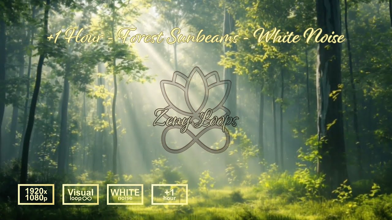 Forest Sunbeams Loop (1+ Hour) | Woodland God Rays, Floating Dust & Soft Breeze (No Music)