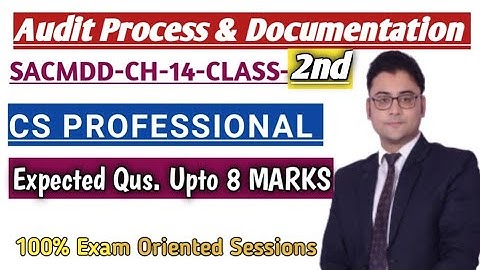 AUDIT PROCESS AND DOCUMENTATION / DD / CS PROFESSIONAL / SACMDD / CLASS 2ND CHAPTER 14