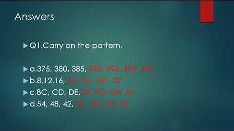 Class 2, Mathematics, Revision of Patterns by Priyanka Bisht