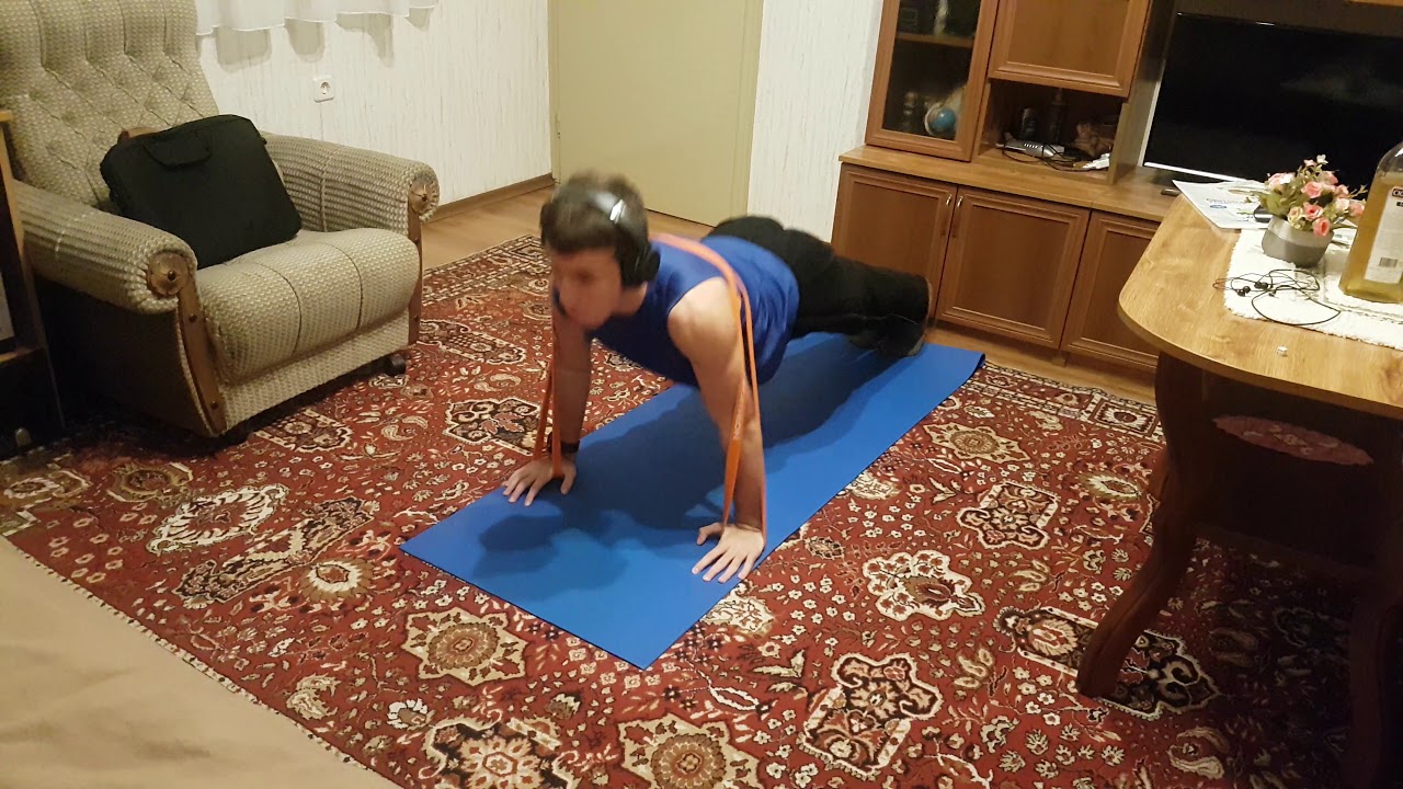 10 Push-ups with resistance band(35 kg.)