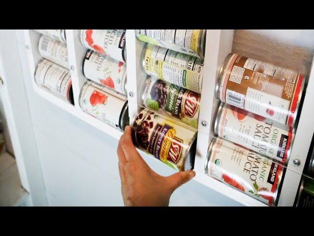 DIY FIFO Canned Food Storage Rack - My Stained Apron