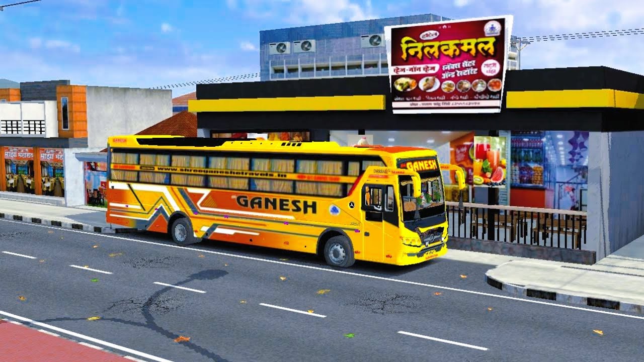 TATA BS6 Sleeper ---Ganesh Travels Bus.... Bussid Map.... Full Bus Drive.