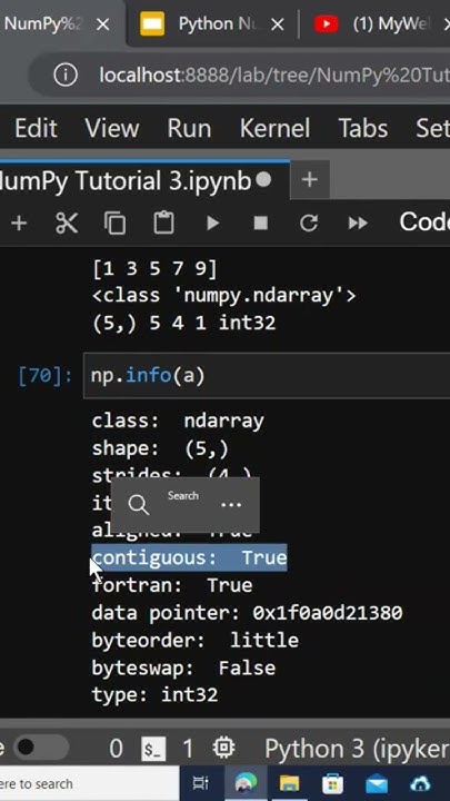Python NumPy Array: Use np.info(a) to get all the attributes of the ...