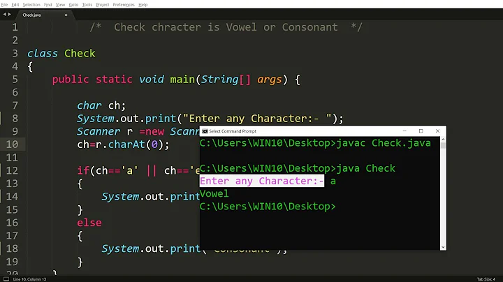 Java program to check Character is Vowel or Consonant | Learn Coding