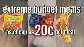 Extreme Budget Meals As Cheap As 20c Per Meal! 50 cent Meals OR LESS Extreme Budget Meal Ideas