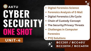 Cyber Security | Unit 4 One shot | UNDERSTANDING COMPUTER FORENSICS | Aktu Exam BCC301/BCC401