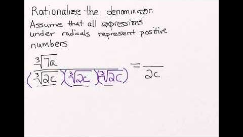 Rationalize the Denominator