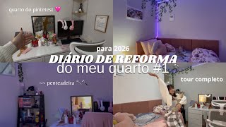 DIÁRIO DE REFORMA #1 - tour pelo quarto 🔧