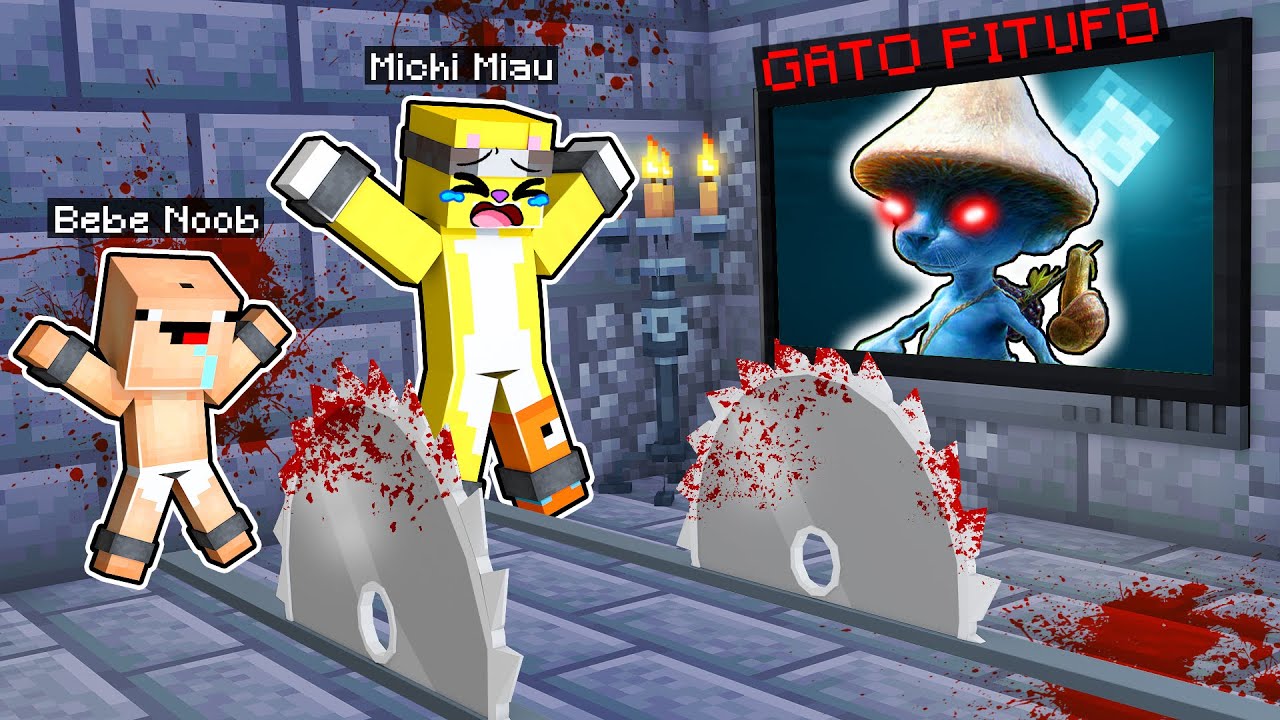 IMPOSIBLE SOBREVIVIR A LAS TRAMPAS MORTALES DE GATO PITUFO 😱 MICHI Y BEBE NOOB VS MINECRAFT TRAMPAS
