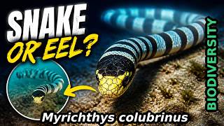 Banded Snake Eel on a Sandy Beach at Night 🌊 Snake or Fish? 🐍