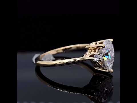 Pear Three-Stone Cathedral Engagement Ring ring video