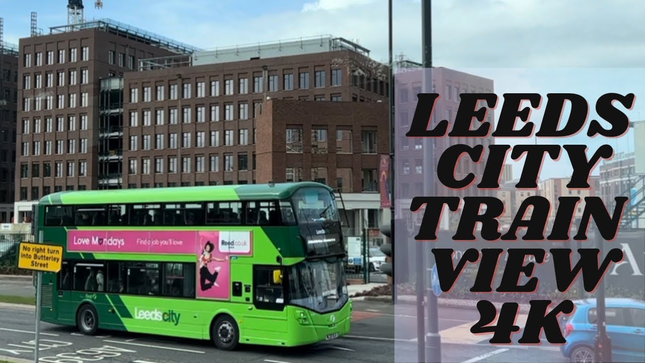 Leeds City view.. Train drive through Leeds 