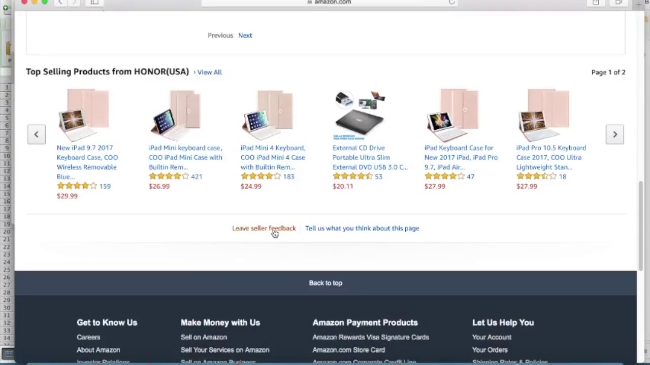How To leave seller feedback- on Amazon seller review