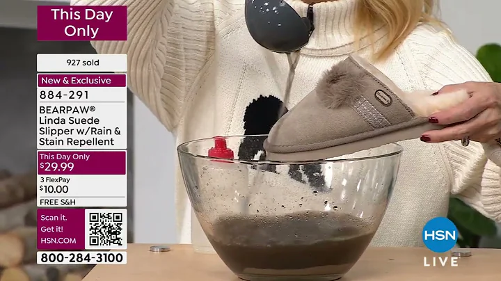 BEARPAW Linda Suede Slipper with Rain   Stain Repellent