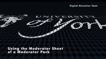 Marking with TurnItIn - Using the Moderator Sheet of a Moderator Pack