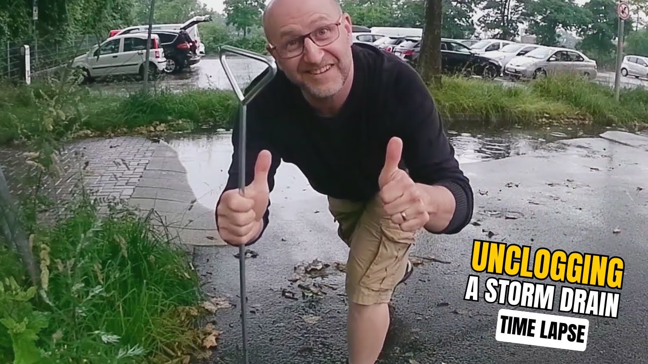 #049-4 - Time Lapse - Unclogging a storm drain after rain in Germany ...