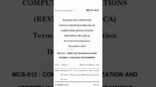 🔥 BCS-012 Mathematics Question Paper | December 2024😱 | Kaisa Tha Paper? #shorts #ignou
