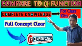 String Function compareto() ka full knowledge || Icse class 10th || YP Computer Classes